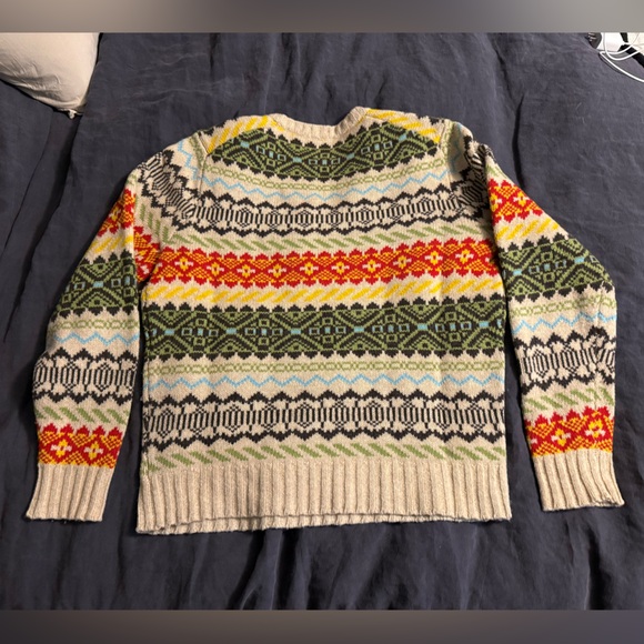 Todd Snyder Multicolor Patterned Thick Wool Men's Sweater - Picture 2 of 2
